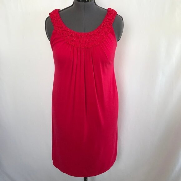 London Times Red Sleeveless Ruffle Dress - Picture 1 of 7